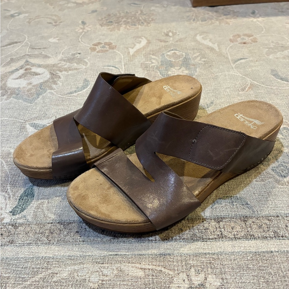 Dansko Brown Leather Mules